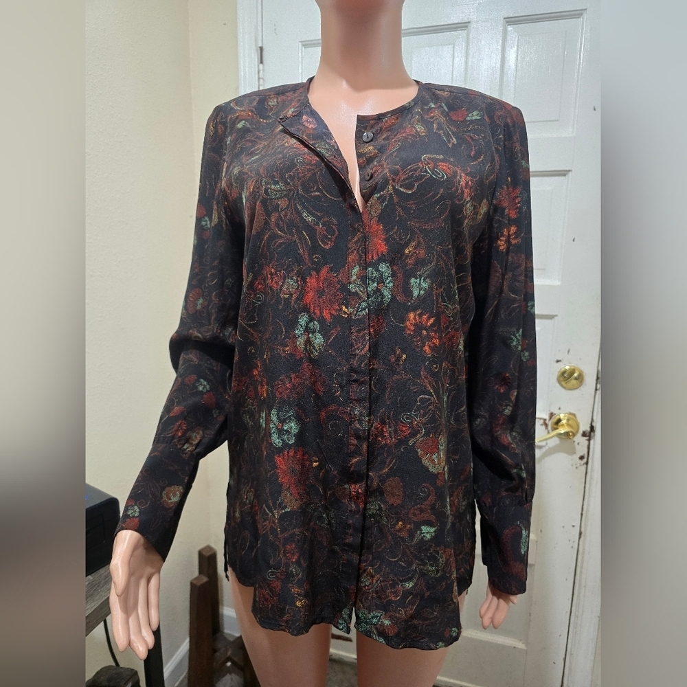 Floral Button-Up Blouse
